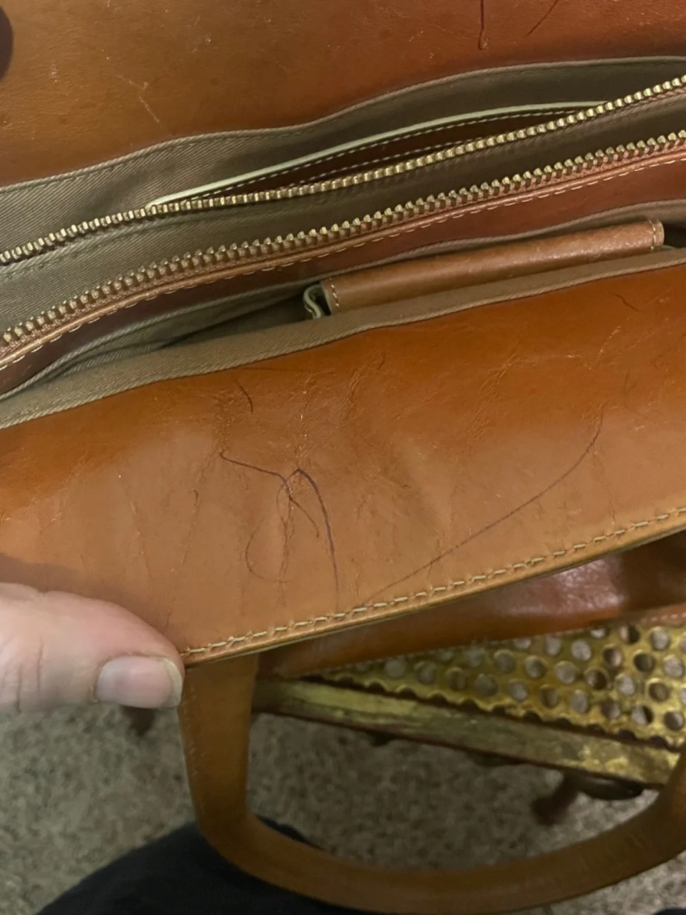 Maxx New York: cognac brown leather satchel